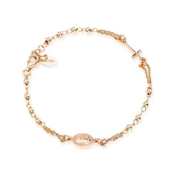 Amen Bracciale Donna Rosario Argento Rosè