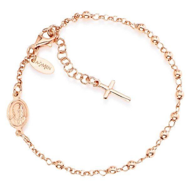 Amen Bracciale Donna Rosario Argento Rosè