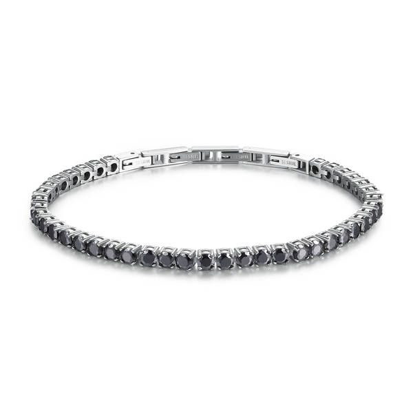 Brosway Bracciale Tennis Uomo Acciaio e Zirconi Neri Avantgarde