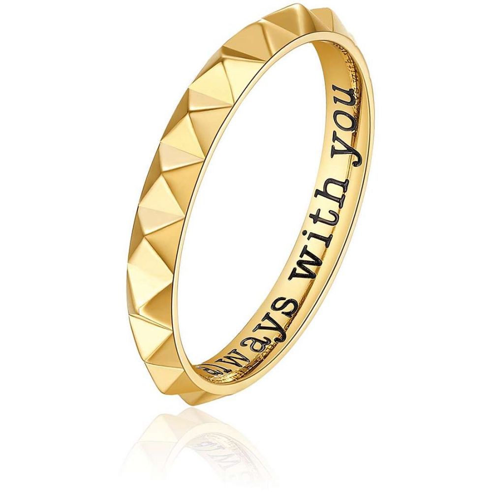 Brosway Anello Acciaio Gold Withyou Con Incisione