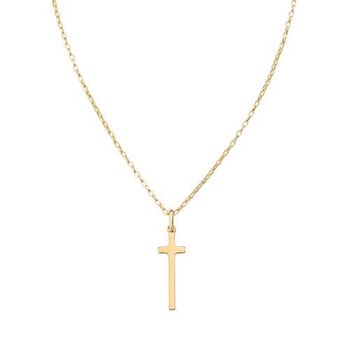 Amen Collana Donna Argento Gold Croce Lunga