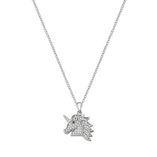 Amen Collana Donna Argento Unicorno Zirconato