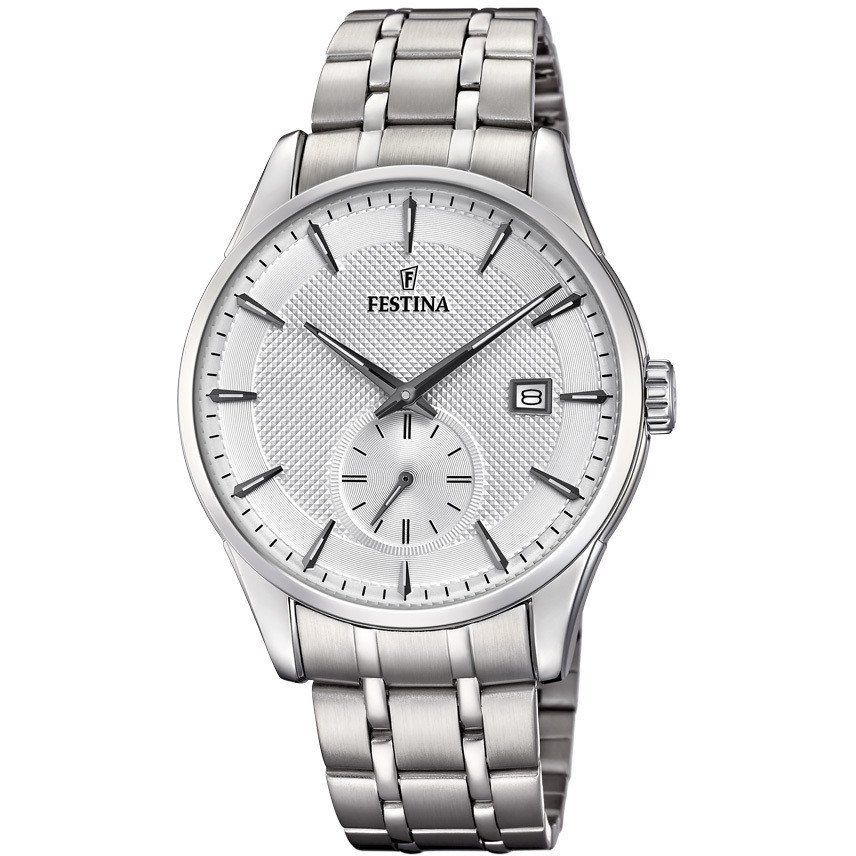 Festina Orologio Uomo Acciaio Solo Tempo Quadrante Silver