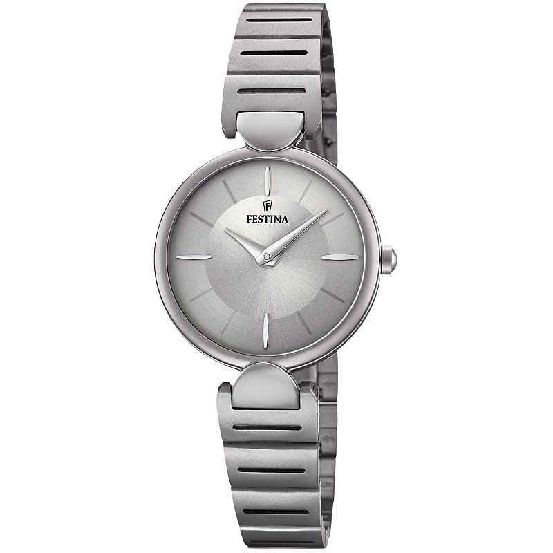 Festina Orologio Donna Acciaio Solo Tempo Quadrante Silver