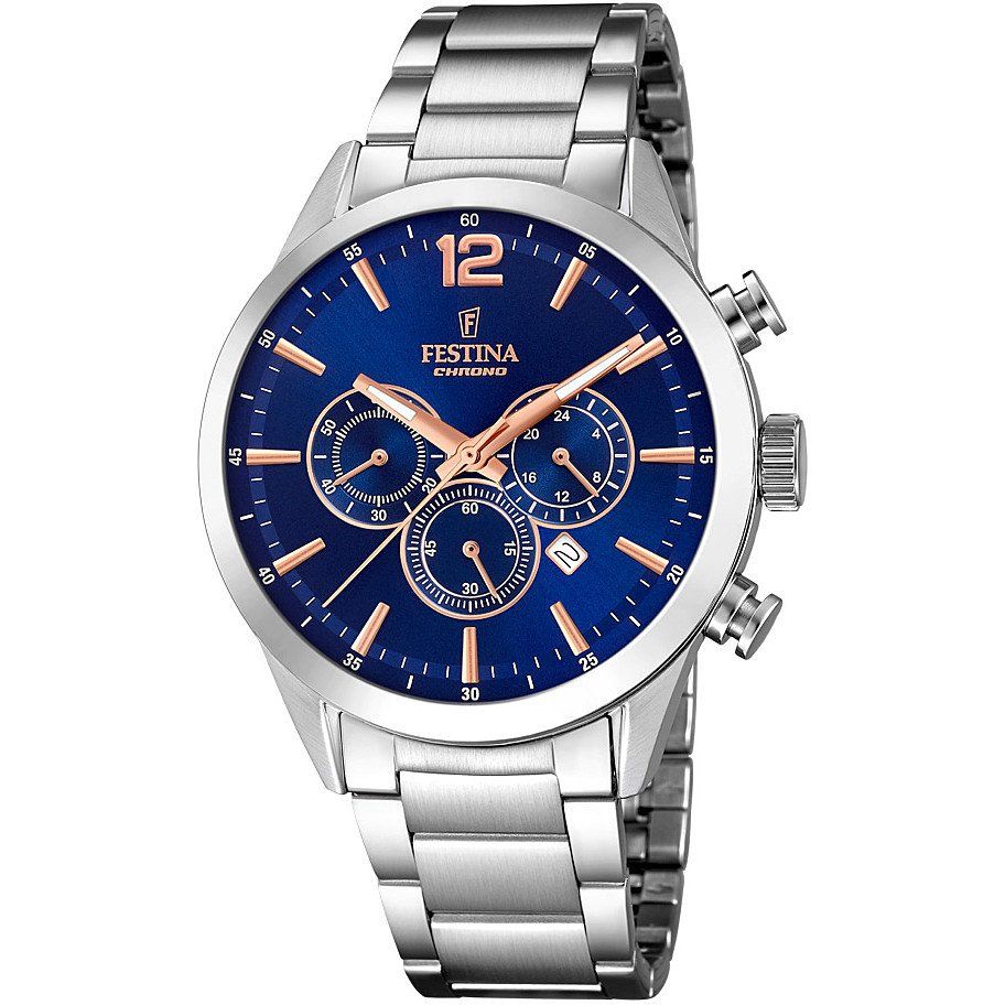 Festina Cronografo Uomo Acciaio Quadrante Blu