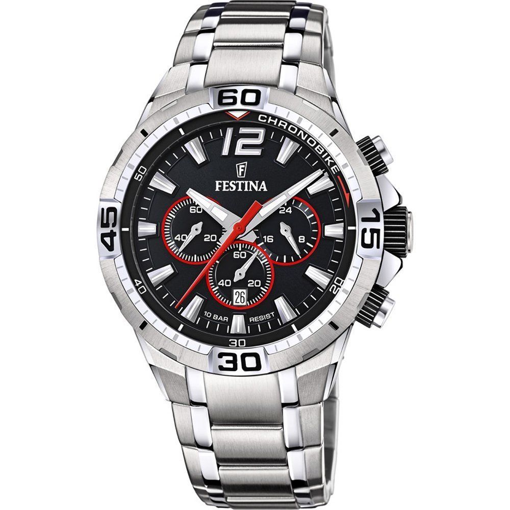 Festina Orologio Uomo Acciaio Cronografo Quadrante Nero