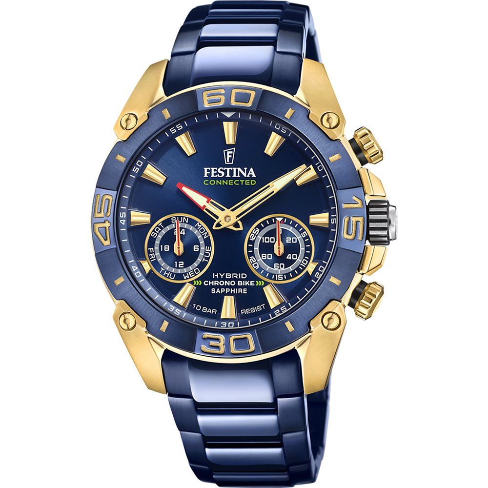 Festina Orologio Ibrido Uomo Acciaio Blu-Gold