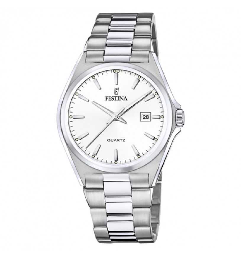 Festina Solo Tempo Uomo Acciaio Quadrante Bianco