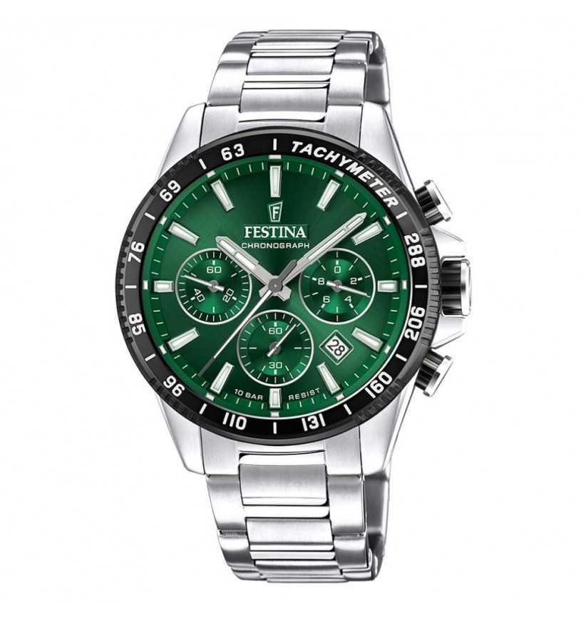 Festina Cronografo Uomo Acciaio Quadrante Verde
