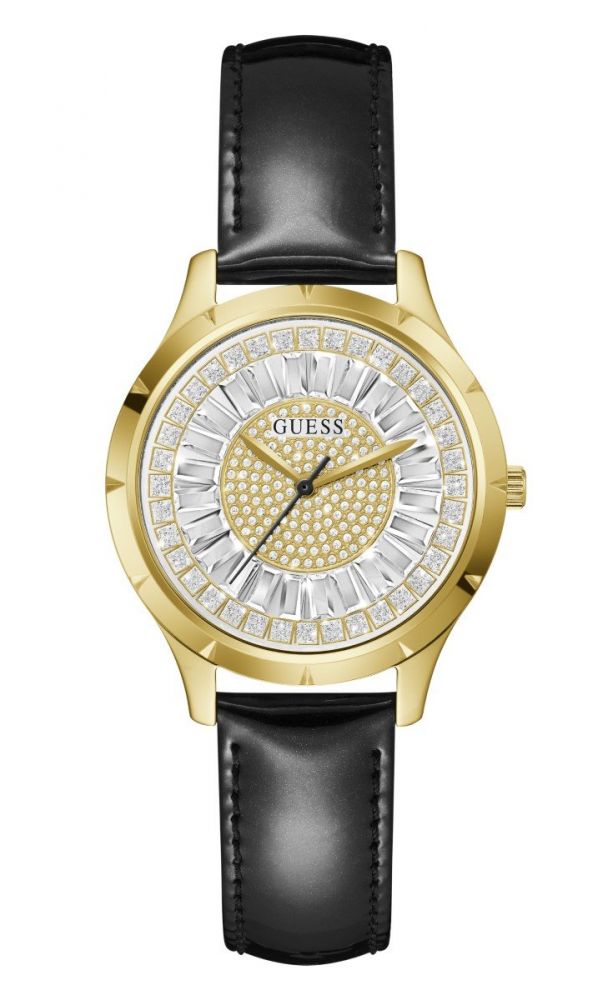 Guess Solo Tempo Donna Acciaio Gold e Pelle Glamour