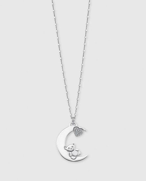 Lotus Collana Donna Argento Con Luna e Orsetto