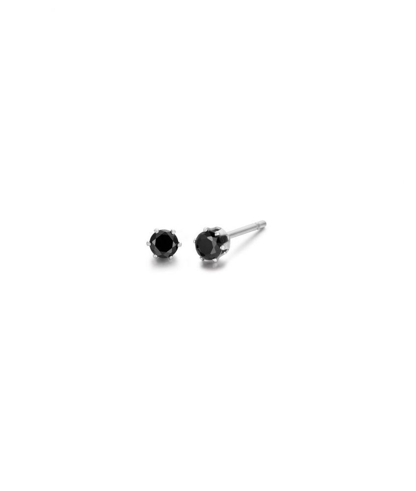 Luca Barra Orecchini Donna Acciaio Punto Luce Nero 3mm