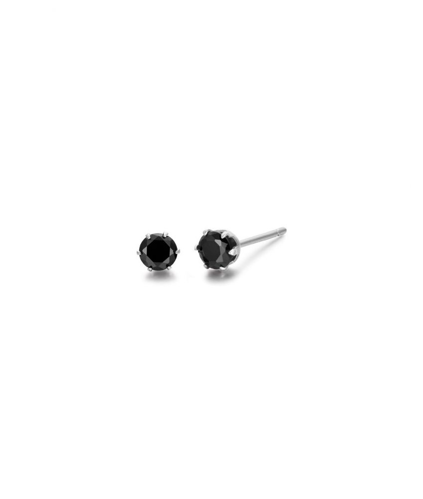 Luca Barra Orecchini Donna Acciaio Punto Luce Nero 4mm