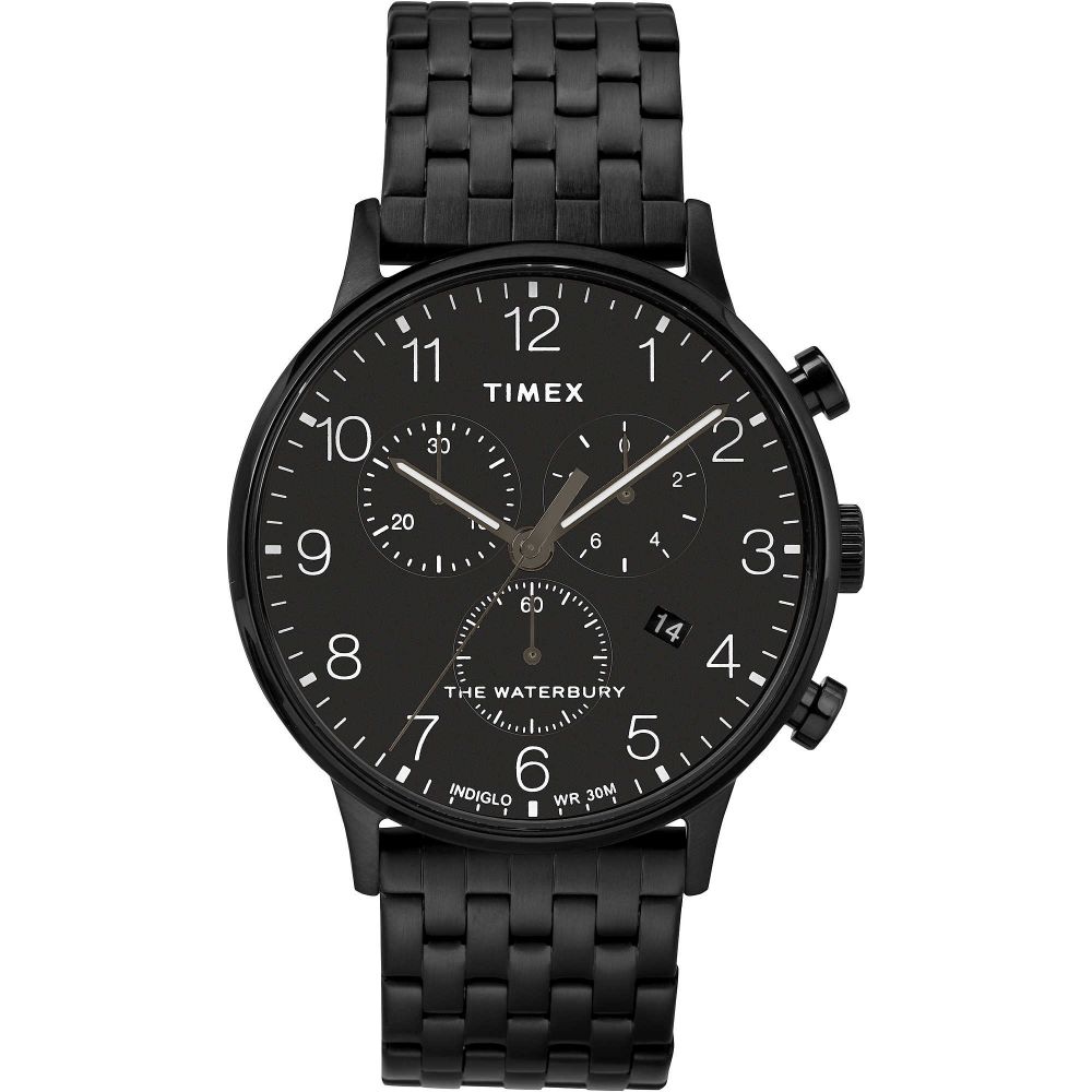 Timex Orologio Cronografo Uomo Acciaio Nero Waterbury
