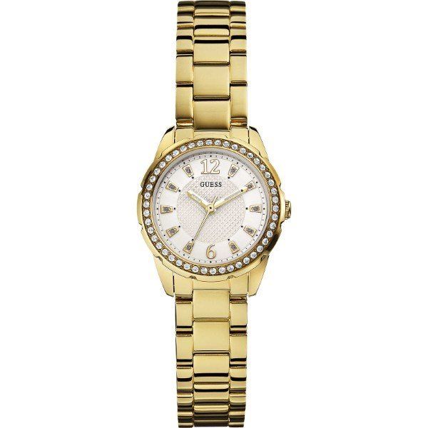 Guess Orologio Solo Tempo Donna Acciaio Gold con Cristalli Sport-Chic