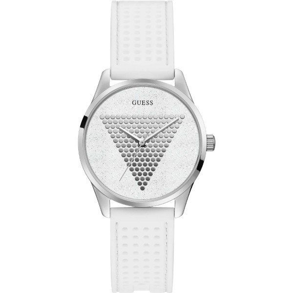 Guess Orologio Solo Tempo Donna Acciaio Cristalli e Silicone Bianco