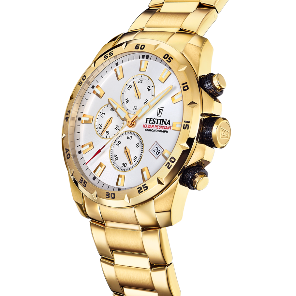 Festina Orologio Cronografo Acciaio Gold Quadrante Gold