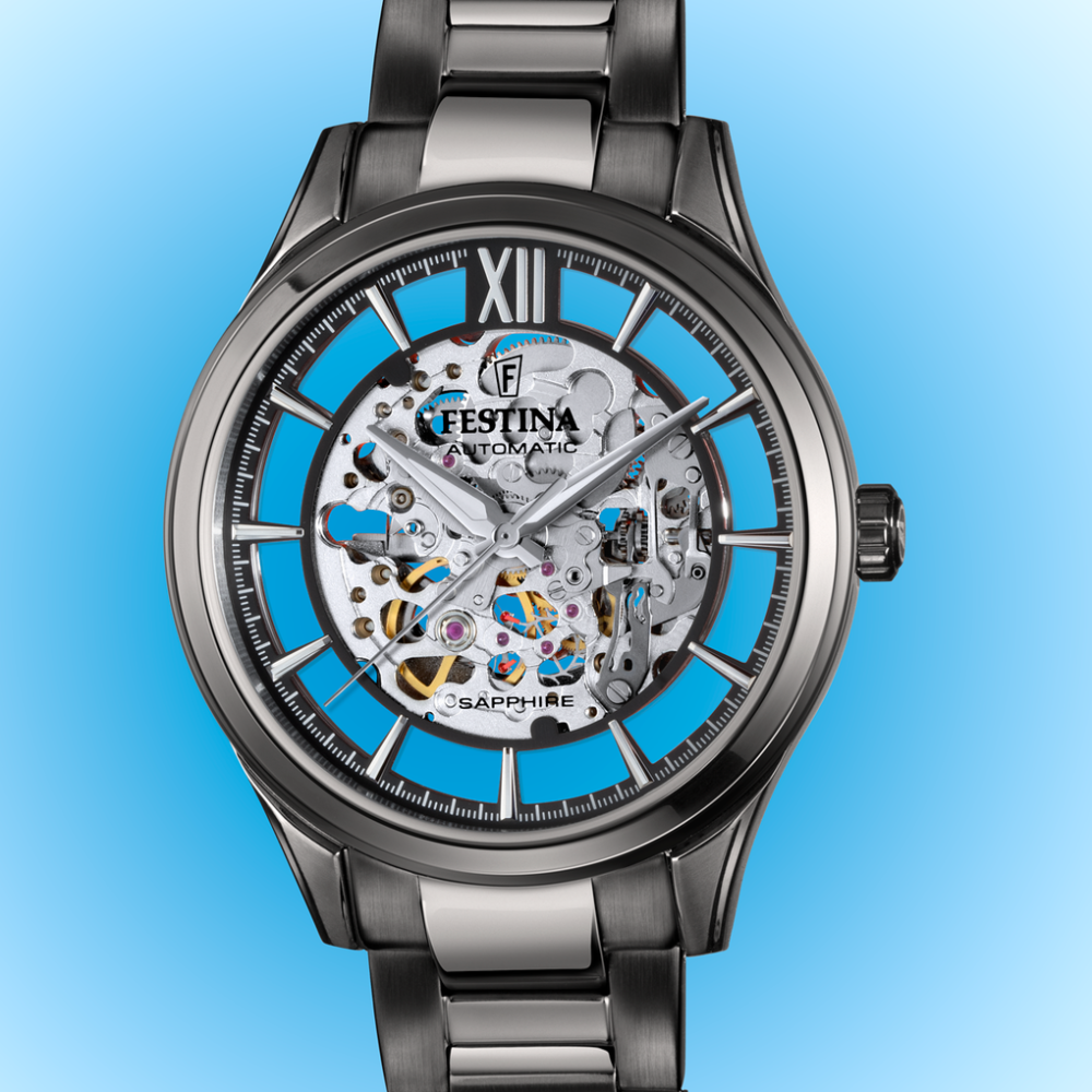 Festina Orologio Solo Tempo Acciaio Grigio Automatico