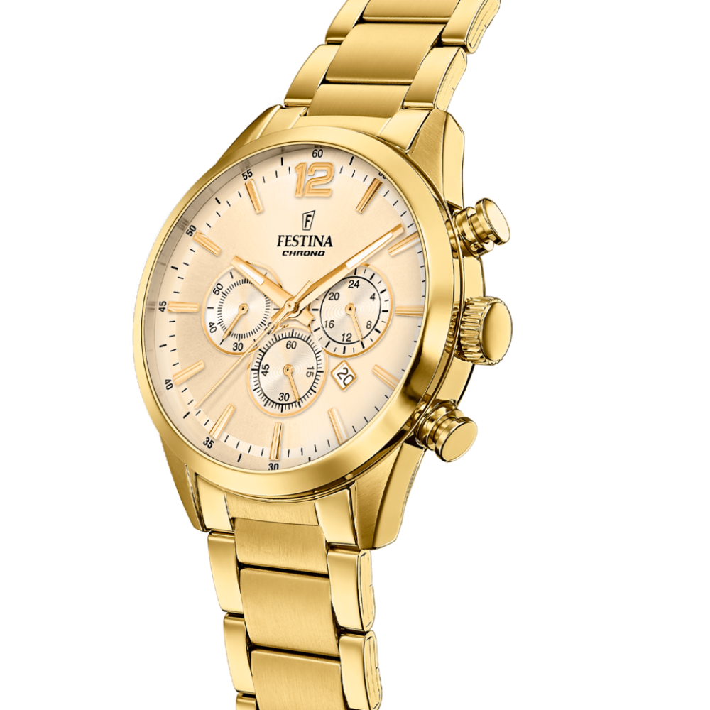 Festina Orologio Cronografo Acciaio Gold Quadrante Gold