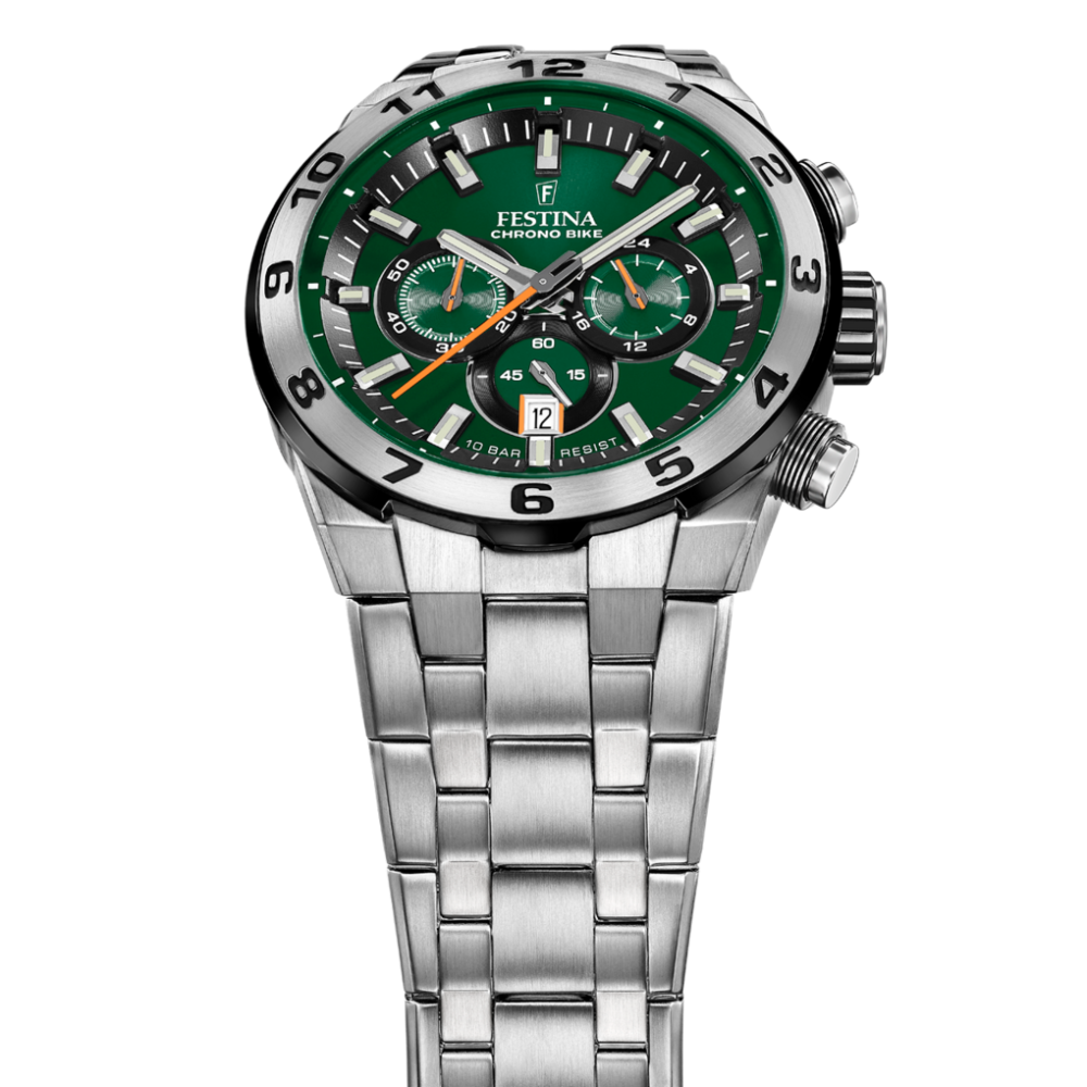 Festina Orologio Cronografo Acciaio Quadrante Verde