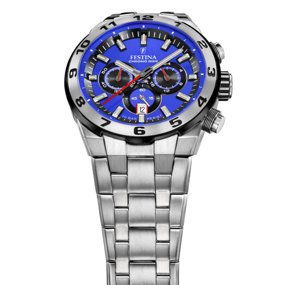 Festina Orologio Cronografo Acciaio Quadrante Azzurro