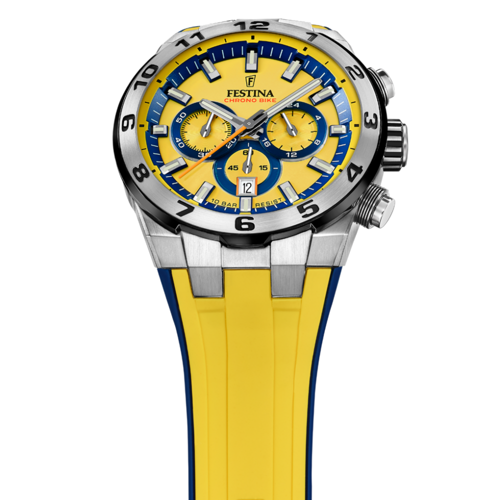 Festina Orologio Cronografo Acciaio Quadrante Giallo