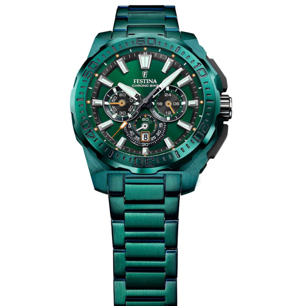 Festina Orologio Cronografo Acciaio Verde Quadrante Verde