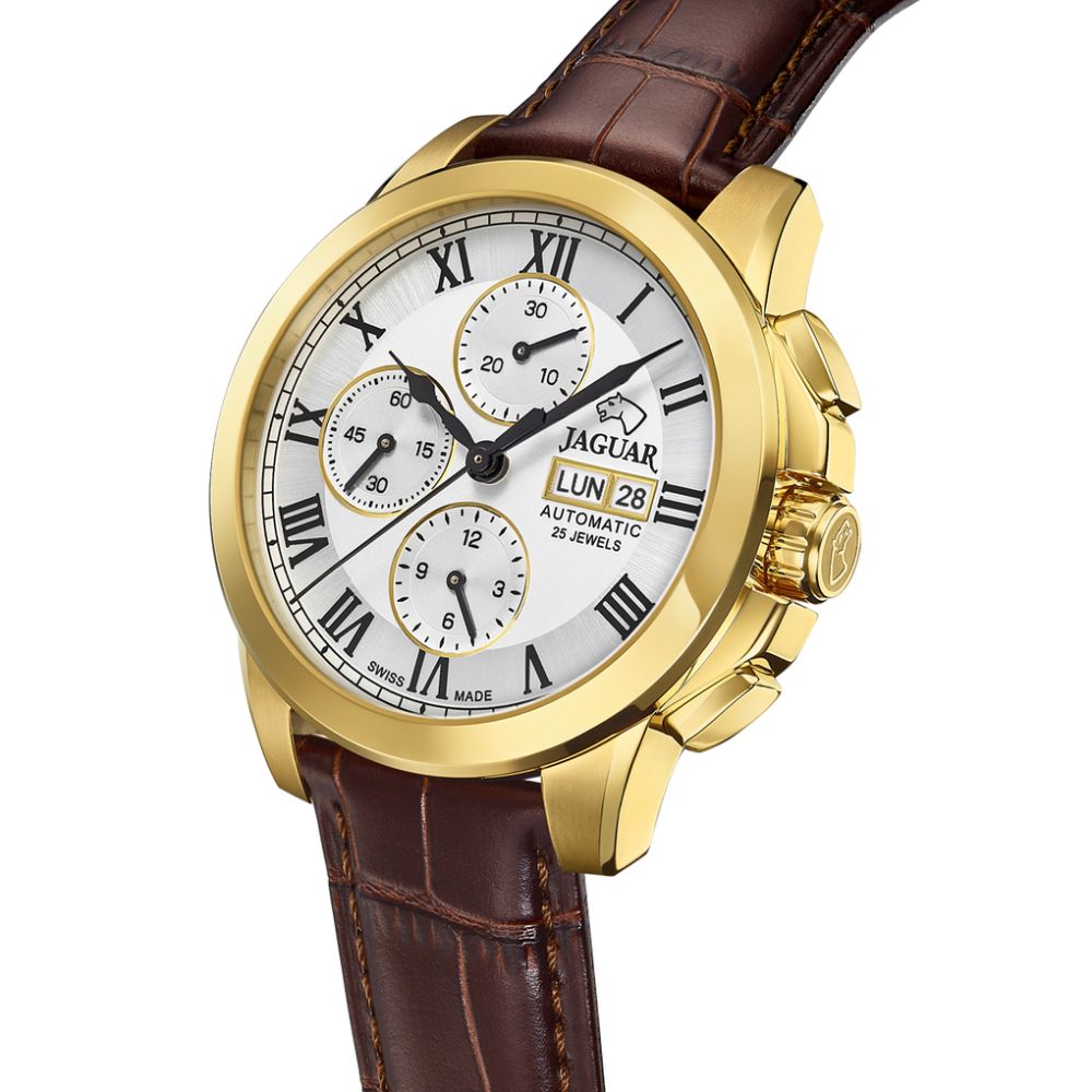 Jaguar Orologio Acciaio Gold Cronografo Automatico Swiss Made