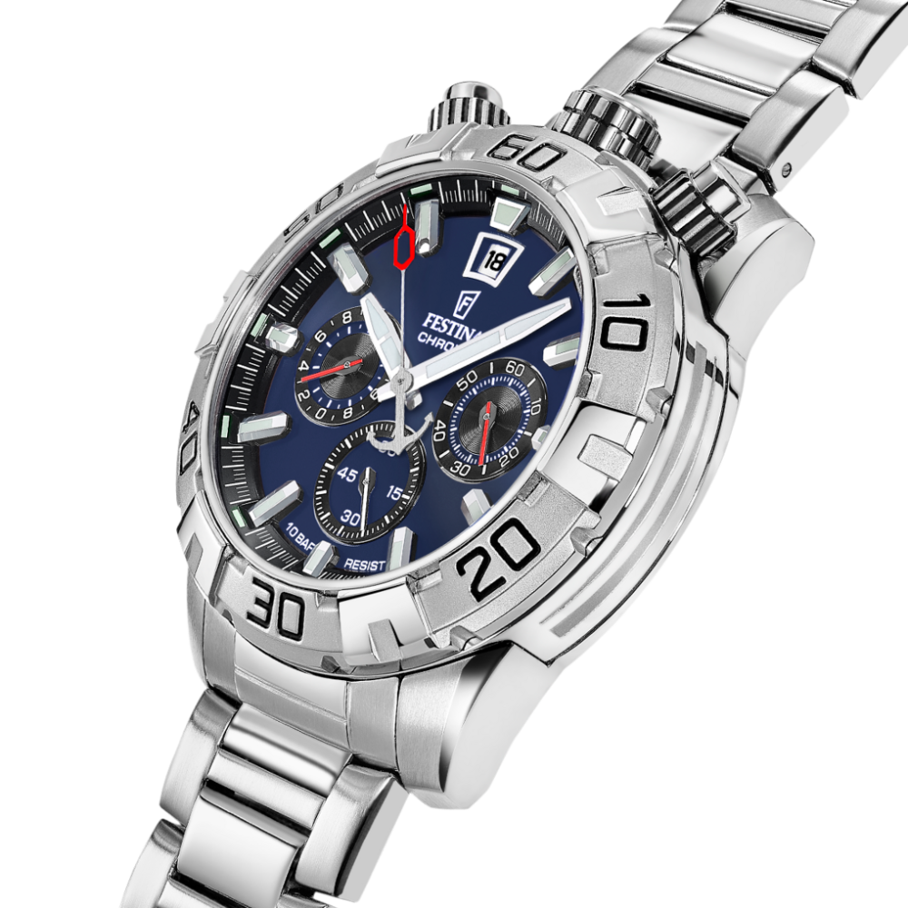 Festina Orologio Cronografo Acciaio Quadrante Blu