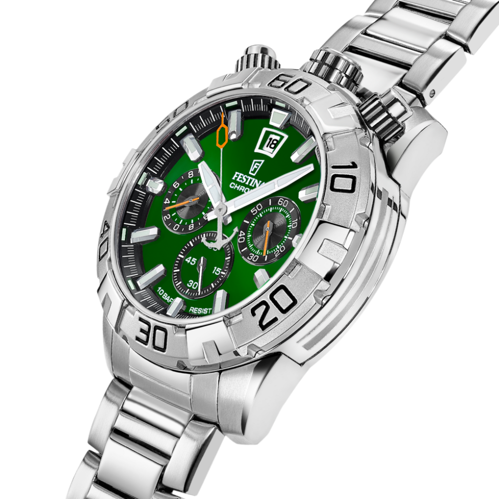 Festina Orologio Cronografo Acciaio Quadrante Verde