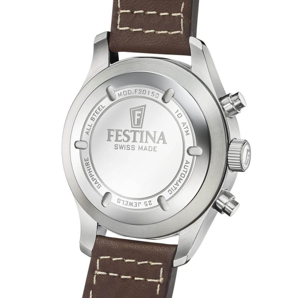 Festina Cronografo Automatico Swiss Made Quadrante Bianco 