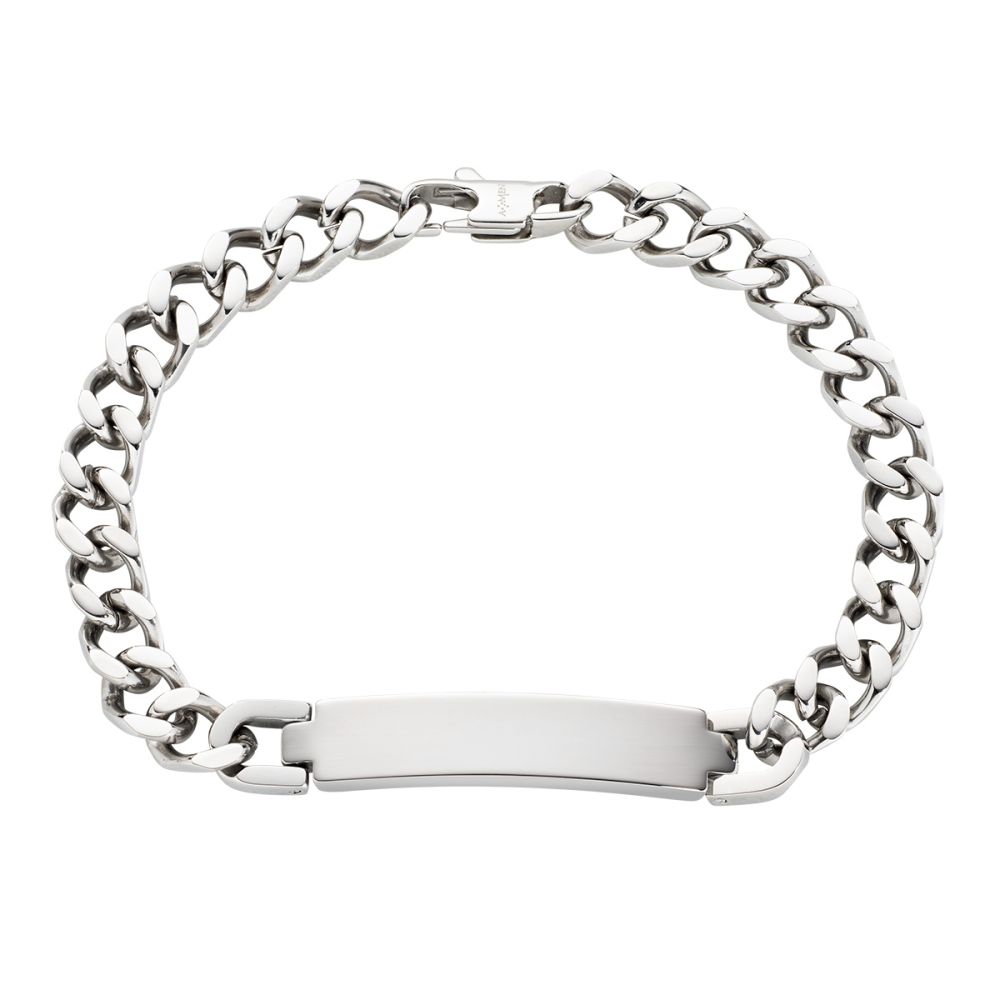 Amen Bracciale Catena e Piastra Uomo Acciaio 316 L