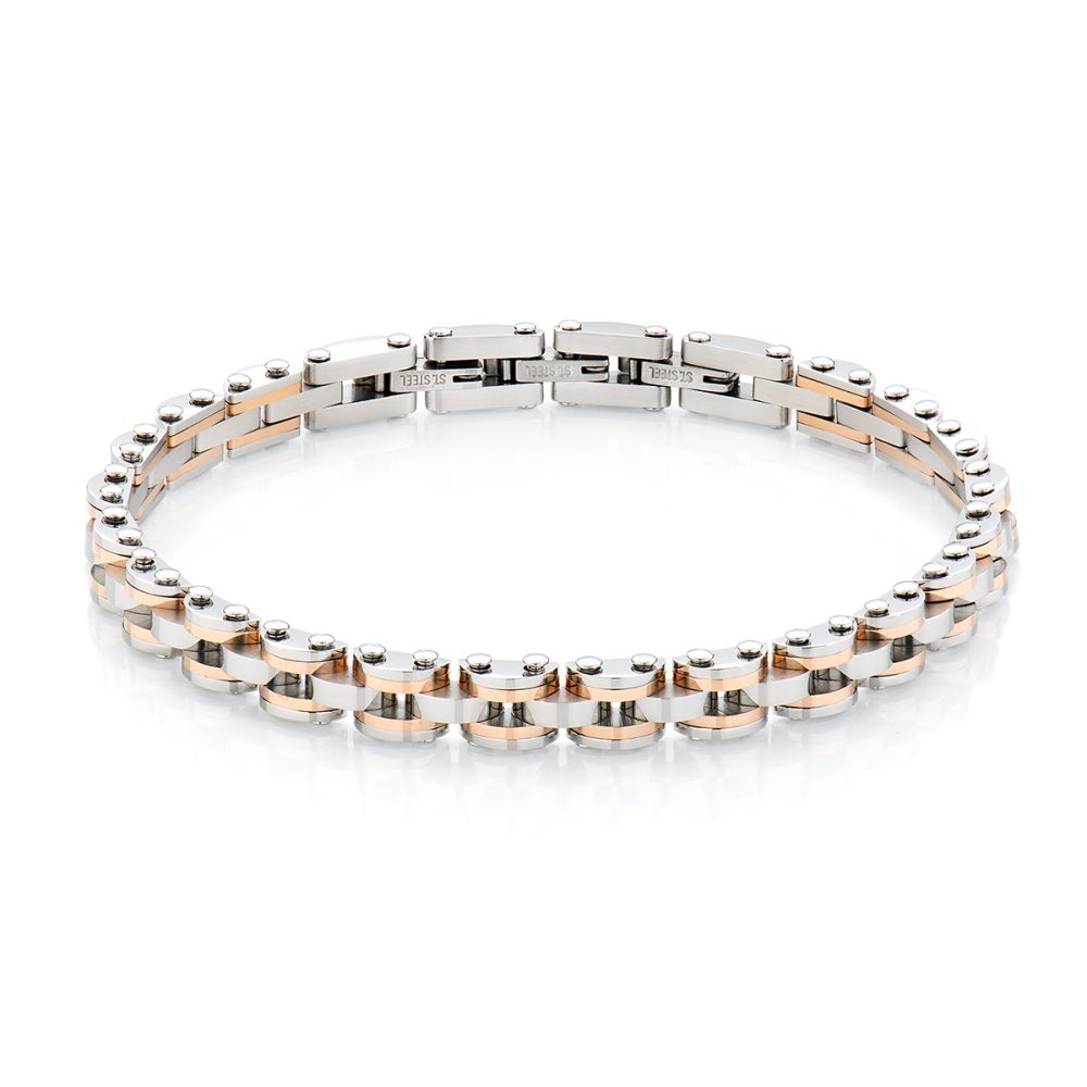 Amen Bracciale Uomo Acciaio Pvd Rosè