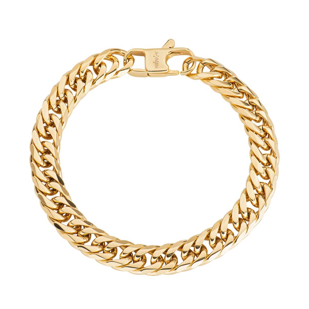 Amen Bracciale Acciaio Gold Maglia Groumette