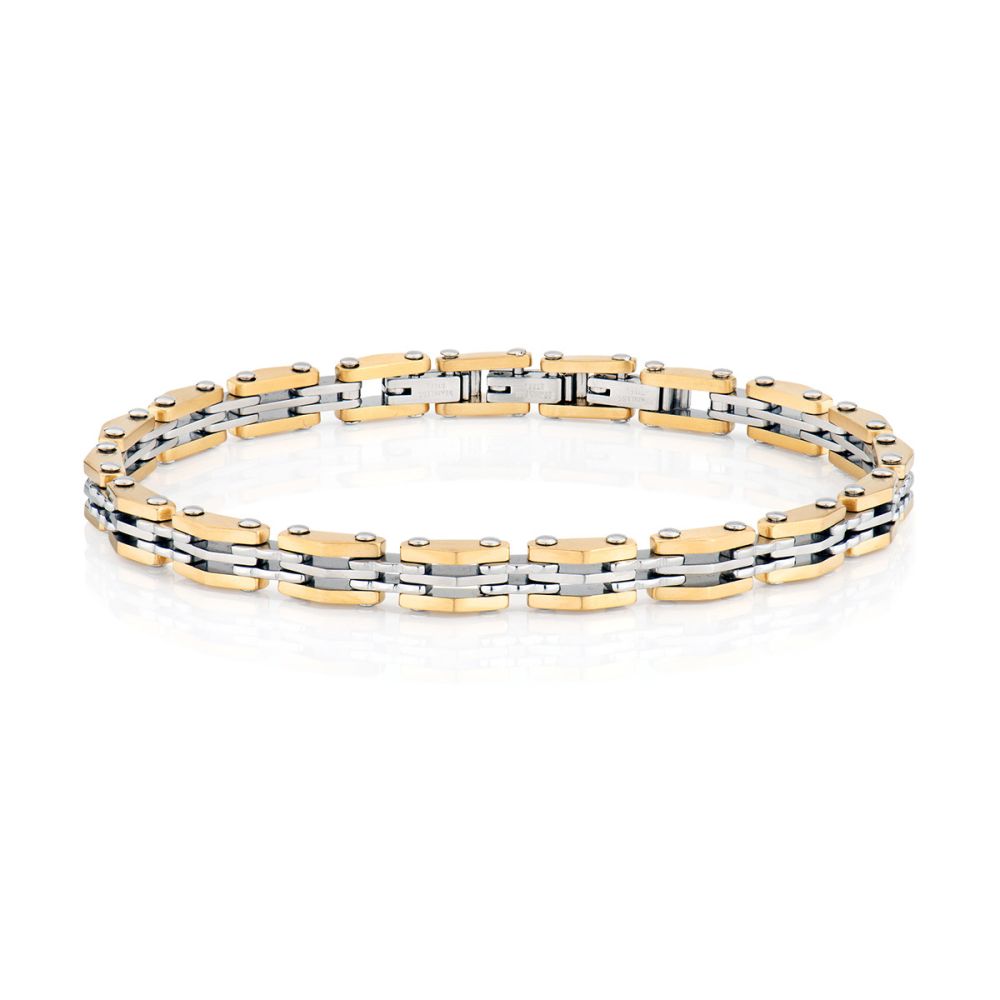 Amen Bracciale Acciaio e pvd Gold Metropolitan