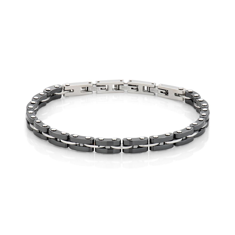 Amen Bracciale Uomo Acciaio Pvd Nero