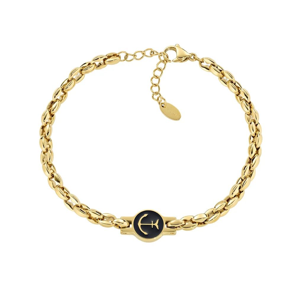 Amen Bracciale Acciaio Gold con Ancora