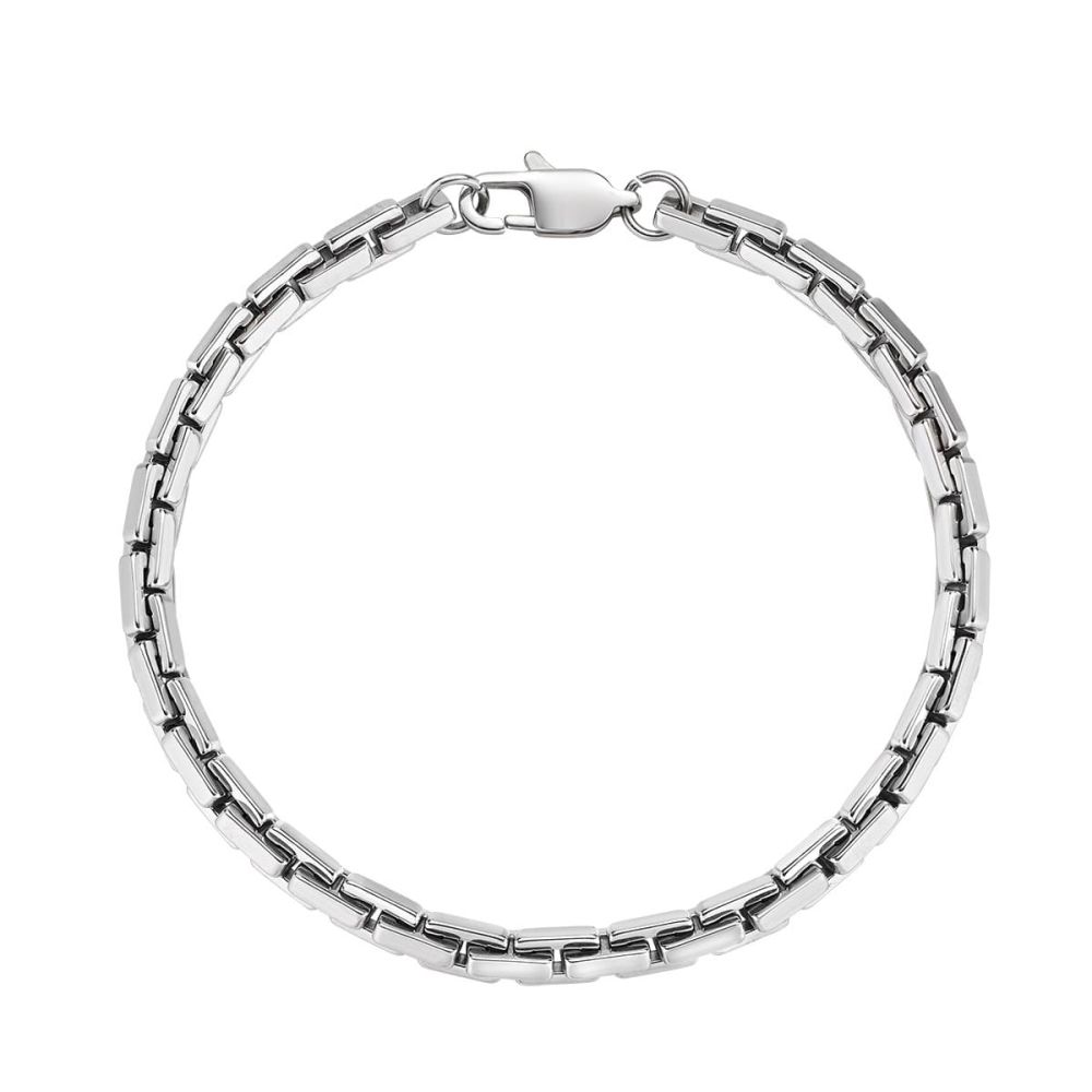 Amen Bracciale Acciaio Maglie Rettangolari