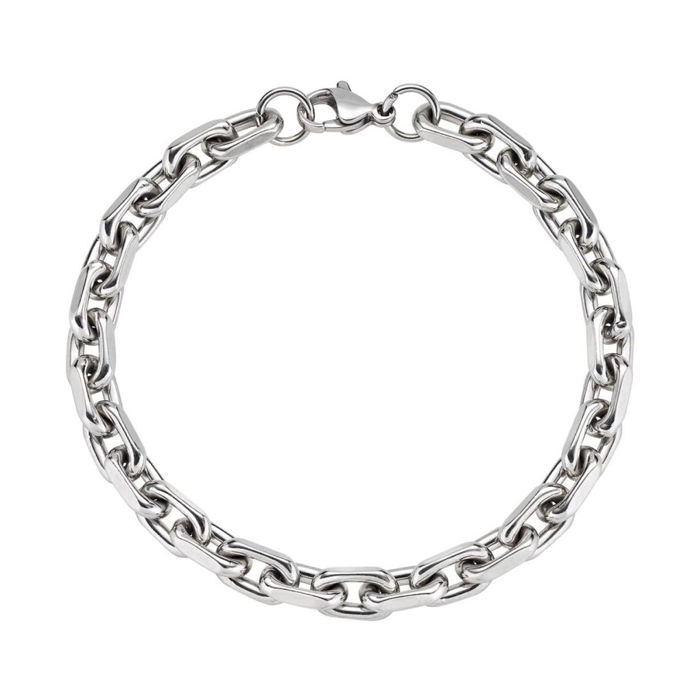 Amen Bracciale Catena Acciaio Lucido