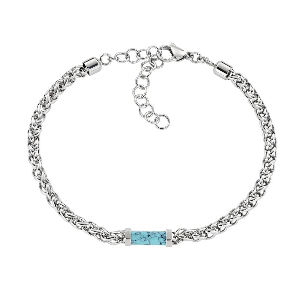 Amen Bracciale Acciaio con Turchese