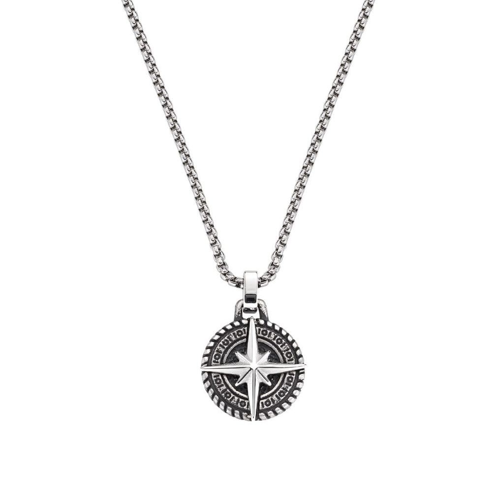 Amen Collana Acciaio Rosa Dei Venti Anticato