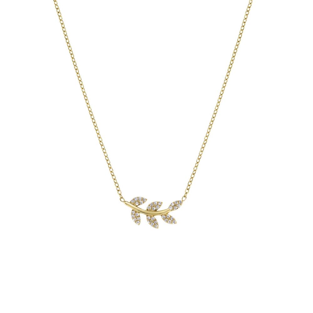 Amen Collana Acciaio Gold Ramo di Ulivo e Zirconi