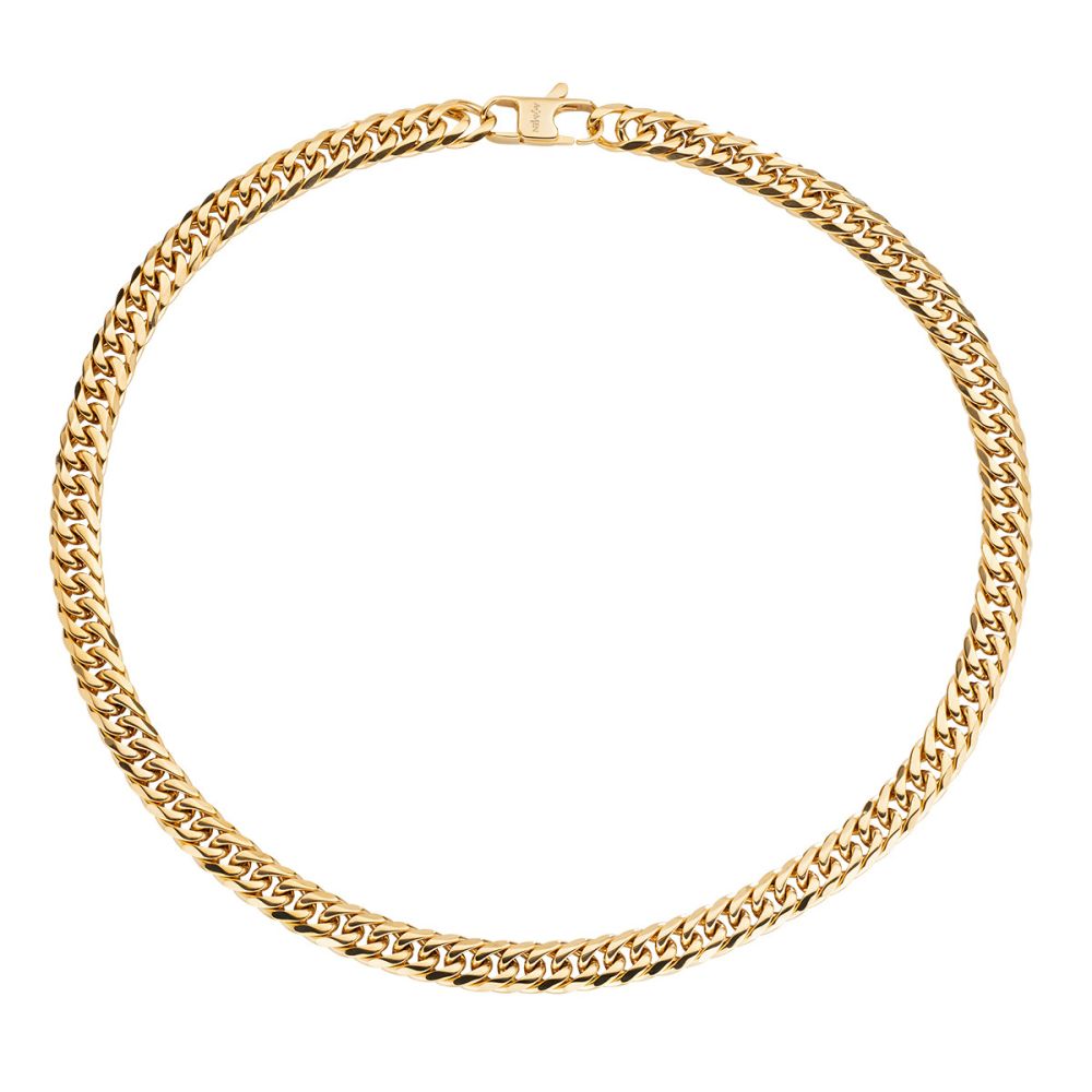 Amen Collana Acciaio Gold Maglia Concatenata