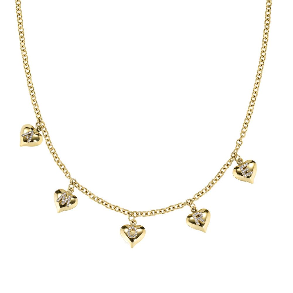 Amen Collana Acciaio Gold Cuori Amore