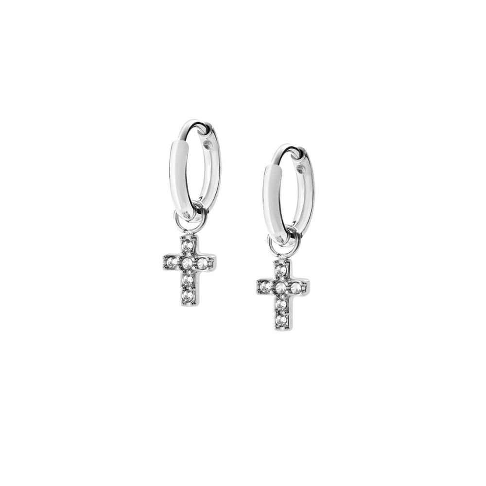 Amen Cerchi Acciaio con Croce e Zirconi