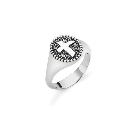 Amen Anello Unisex Argento Chevalier Croce