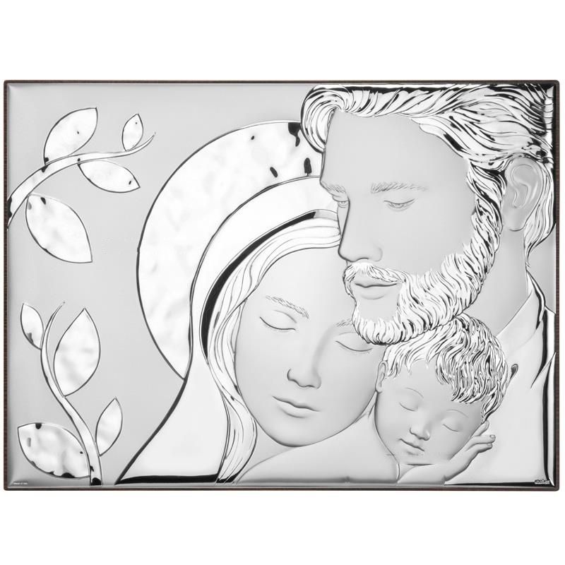 Atelier Sacra Famiglia Argento e Legno 31X22