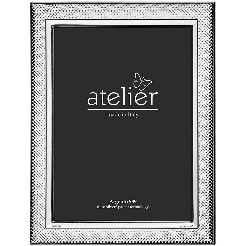 Atelier Cornice Laminato Argento e Legno 18X24