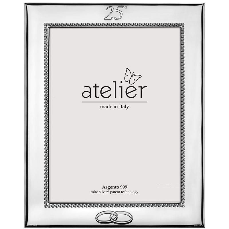 Atelier Cornice 25° LAminato Argento e Legno 13X18