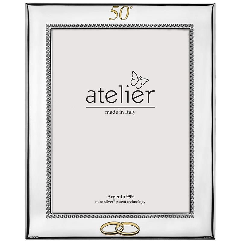 Atelier Cornice 50° LAminato Argento e Legno 18X24